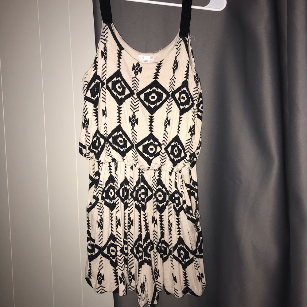 Tan and Black Romper